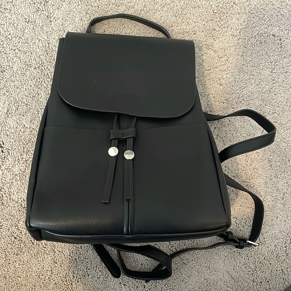 Zara Black Faux Leather Backpack - Picture 2 of 3